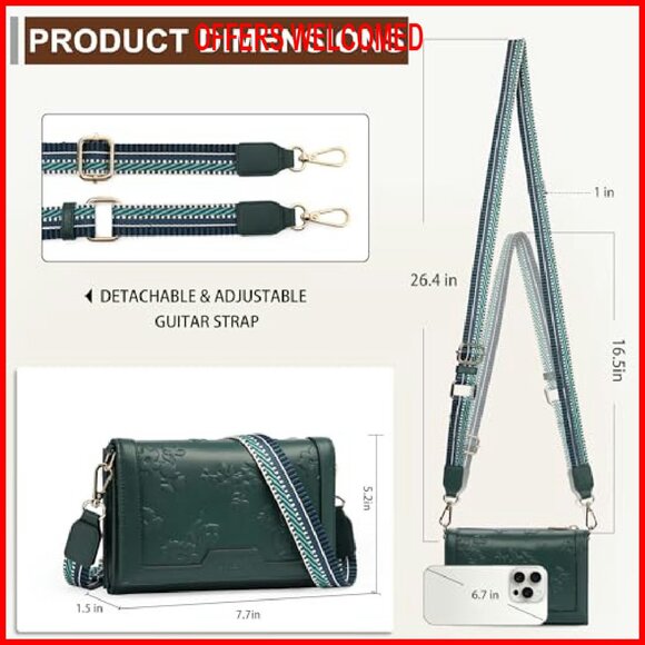 Small RFID Vegan Leather Crossbody Bag Phone Passport Wallet Purse - Picture 6 of 8